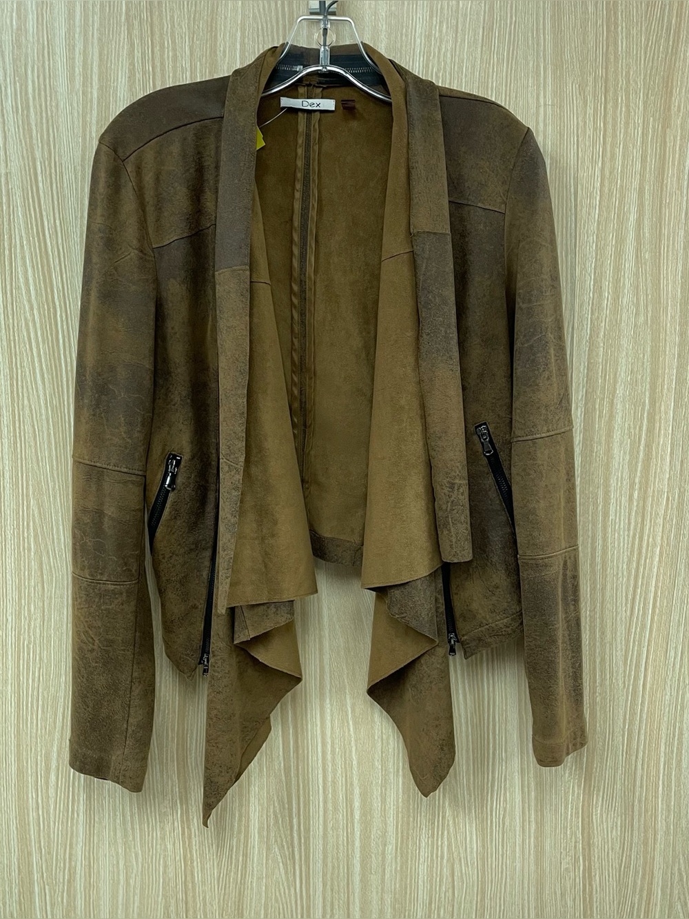 Dex Brown Faux Leather Blazer Size M